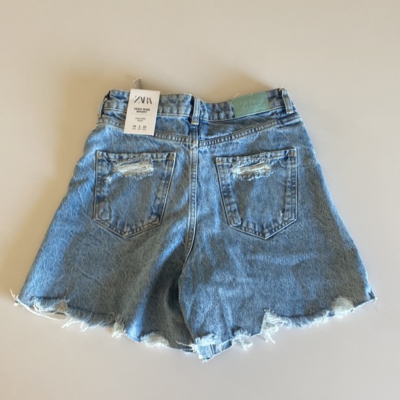 ZARA New Women’s High Rise Jean Shorts - Picture 6 of 8